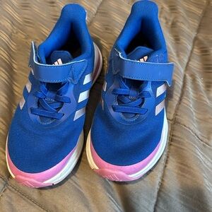 Blue purple adidas running sneakers girls 12th kids